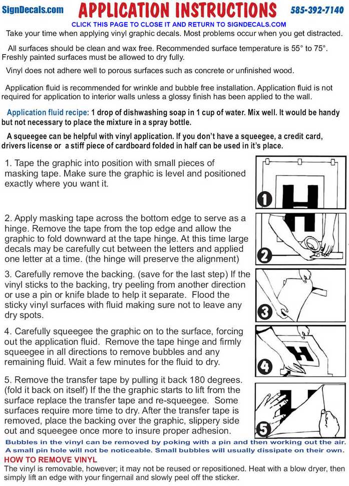 printable vinyl application instructions